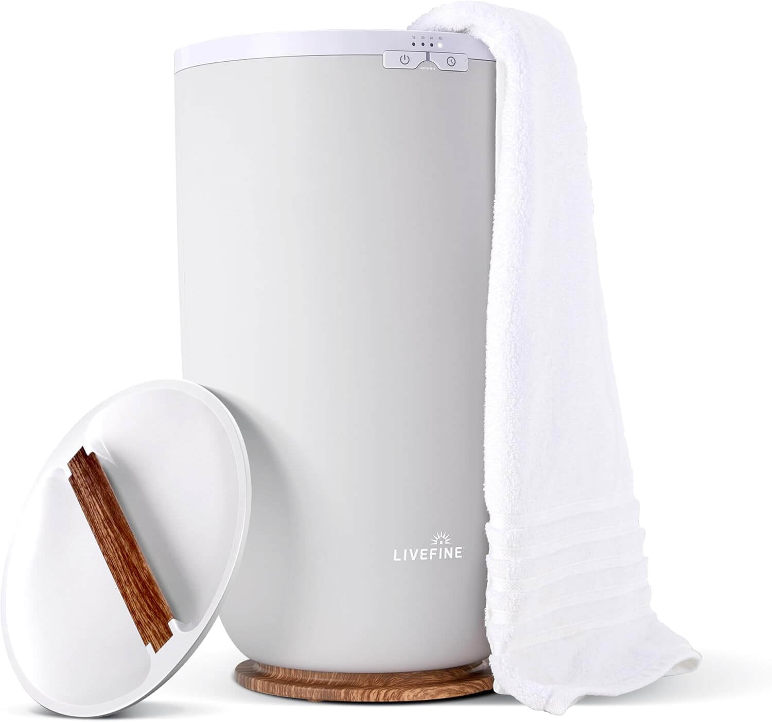 Live Fine Towel Warmer Large Bucket Style Luxury Heater, Adjustable Timer, Auto Shut-Off Fits Up to Two 40” x 70” Oversized Towels Color - Grey 300+ bought in past month